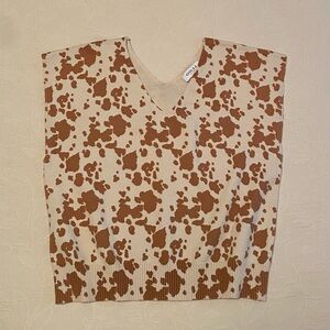 GILLI Brown and Cream Sleeveless Sweater Vest